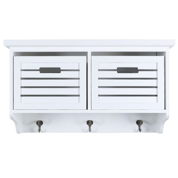 Wandregal cremeweiß Wandgarderobe 75cm Wandschrank Vintage