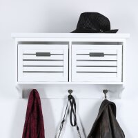 Wandregal cremeweiß Wandgarderobe 75cm Wandschrank...