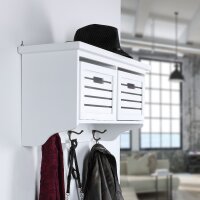 Wandregal cremeweiß Wandgarderobe 75cm Wandschrank Vintage