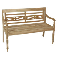 Gartenbank 2-Sitzer Bank Holz Teak unbehandelt B120xH86xT55 cm