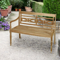 Gartenbank 2-Sitzer Bank Holz Teak unbehandelt B120xH86xT55 cm
