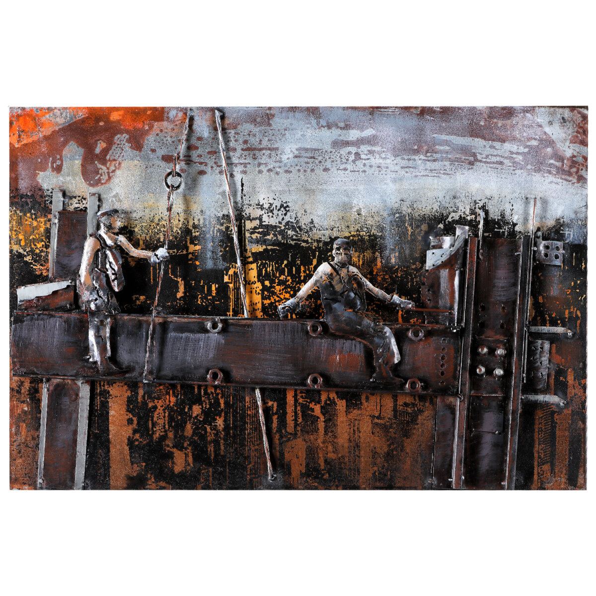 Metallbild Valletta – 3D Wandrelief 180x50 Cm, Handgefertigt, Motiv Kirche & Altstadt