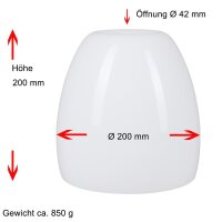 Pendelglasschirm Ø 200mm Opalglas Weiß Lampenglas Glasschirm Ersatzglas E27