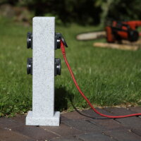 Steckdosensäule 4-fach Steinoptik Aussensteckdose