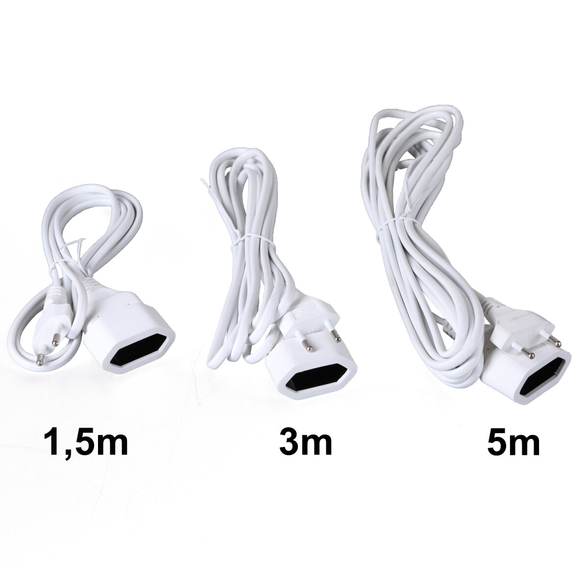 Verlängerungskabel mit Flachstecker Weiß Stromkabel Verlängerung Netz, 4,99