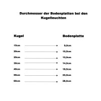 Kugelleuchte inkl. 3m Anschlußkabel Ø 40cm Kugellampe Gartenleuchte Aussenleuchte