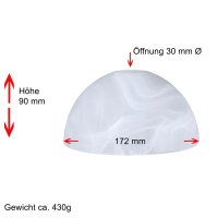 Lampenglas Ersatzglas Alabasterglas weiß  Ø 172mm Leuchtenglas