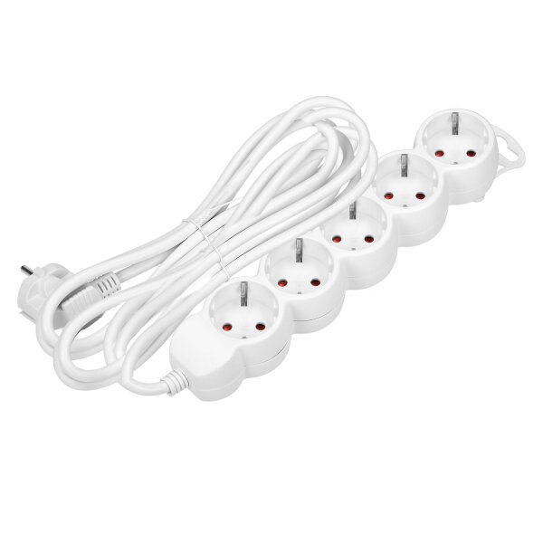 Legrand Steckdosenleiste Mit 5 Steckdosen, 1,5 M Kabel, 2P+T, Weiß/grau – Mit Kinderschutz & 90°-Steckdose