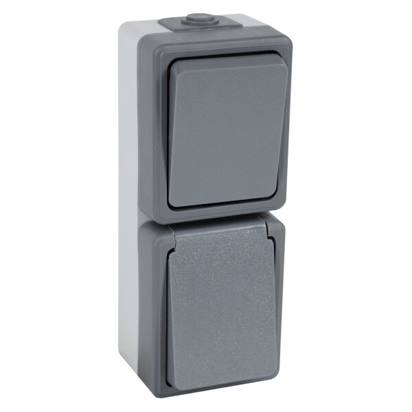 Steckdose Aufputzsteckdose Kombidose Schalter Feuchtraum