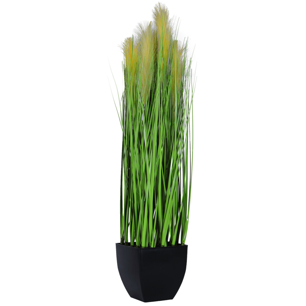Kunstpflanze Schilfgras Kunstblumen m. Blumentopf 98 cm hoch Topfpfla,  35,99