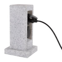 Steckdosensäule 2-fach in Steinoptik Mehrfachsteckdose Aussen
