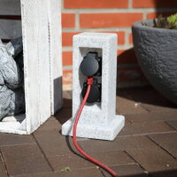 Steckdosensäule 2-fach in Steinoptik Mehrfachsteckdose Aussen
