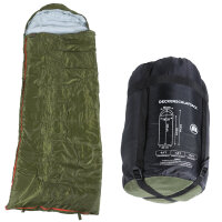 Mumienschlafsack und Deckenschlafsack in verschiedenen Farben