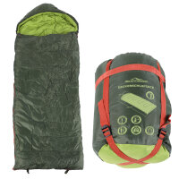 Mumienschlafsack und Deckenschlafsack in verschiedenen Farben