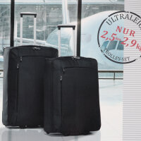 Kofferset Reisekoffer 2er Set Stoff mit 2 Rollen Schwarz