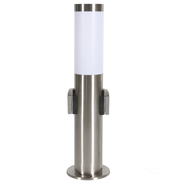 LED Wegeleuchte Mit Bewegungsmelder & Steckdosen In Silber, H 110cm