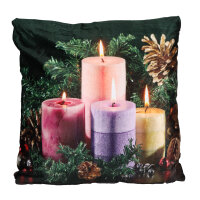 Dekokissen Weihnachtsdeko mit LED-Licht  Laterne