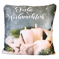 Dekokissen Weihnachtsdeko mit LED-Licht  Laterne
