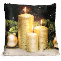 Dekokissen Weihnachtsdeko mit LED-Licht  Laterne