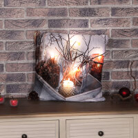 Dekokissen Weihnachtsdeko mit LED-Licht  Laterne