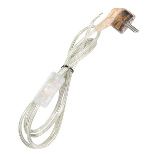Anschlussleitung transparent 3x0,75m²  mit Stecker und Schalter