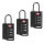 TSA Zahlenschloss, Kofferschloss 3er Set