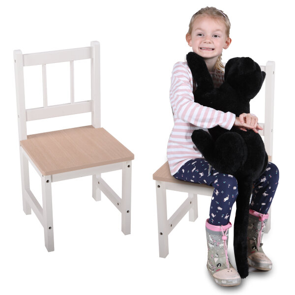 Kindertischgruppe 2x Stuhl, 1x Tisch weiß/natur, 94,99 €