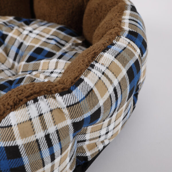 Hundebett Hundekissen blau-kariert Hundekrbchen 75 x 75 x 16 cm, 19,79