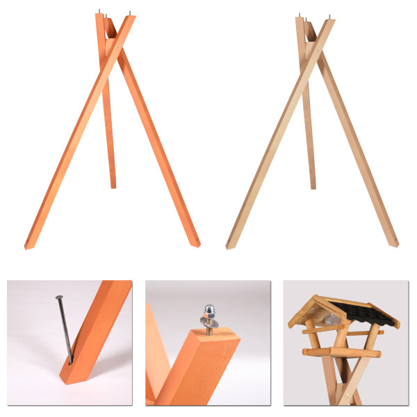 Vogelhausständer Dreibein Ständer Holz Gestell 102cm