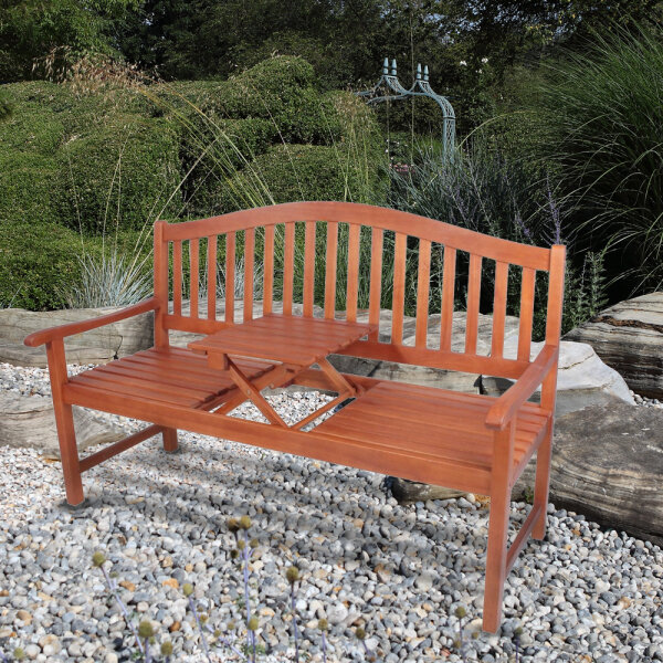 Gartenbank Holzbank m. hochklappbarem Tisch Eukalyptus, 259,90 €