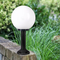 Wegeleuchte Wegelampe Außenleuchte Gartenlampe Kugel Rauchglas Weiß 25cm Ø