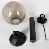 Wegeleuchte Wegelampe Außenleuchte Gartenlampe Kugel Rauchglas Weiß 25cm Ø