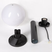 Wegeleuchte Wegelampe Außenleuchte Gartenlampe Kugel Rauchglas Weiß 25cm Ø