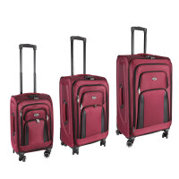 Reisekoffer Reisetrolley Stoffkoffer Koffer rot Weichgepäck Größe L