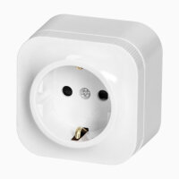 Steckdose Schukosteckdose 1-fach Wandsteckdose Aufputz IP20 Weiß  230V 16A