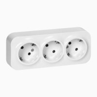 Aufputz Steckdose Weiß 3-fach Wandsteckdose...