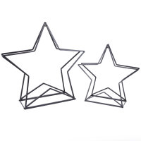 Brennholzregal Stapelregal Design Stern schwarz 2er Set