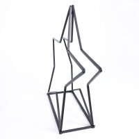 Brennholzregal Stapelregal Design Stern schwarz 2er Set