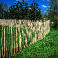 Staketenzaun Haselnusszaun 5m 50-120cm Höhe, Naturzaun Holzzaun Teichumrandung
