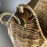 Toilettenpapierhalter Korb Aufbewahrungskorb m.Schriftzug Naturrattan