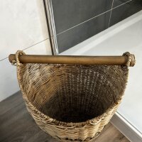 Toilettenpapierhalter Korb Aufbewahrungskorb m.Schriftzug Naturrattan