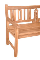 Gartenbank Moin Moin 150 cm – 3-Sitzer Teakholz geölt mit Leuchtturm-Motiv