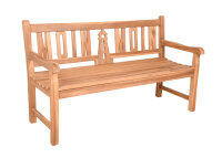 Gartenbank Moin Moin 150 cm – 3-Sitzer Teakholz geölt mit Leuchtturm-Motiv