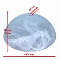 Alabasterglas weiß Ø224 mm H78 mm 22 mm...