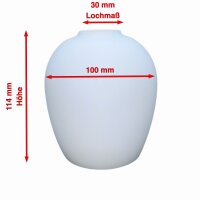Glas opal matt weiß Ø100 mm H114 mm E14 Ersatzglas Lampenglas Leuchtenglas