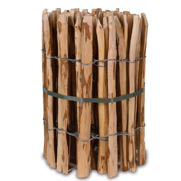 Staketenzaun Gartenzaun Haselnusszaun 5m Holz 50cm Höhe Teichumrandung 4-6cm