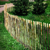 Staketenzaun Gartenzaun Haselnusszaun 5m Holz 50cm Höhe Teichumrandung 4-6cm