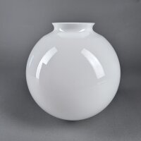 Kugelglas Lampenschirm Ersatzglas Weiß glänzend Ø 180mm Leuchtenglas Kugel 80mm Öffnung Kragenrand 15mm
