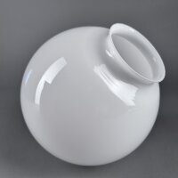 Kugelglas Lampenschirm Ersatzglas Weiß glänzend Ø 180mm Leuchtenglas Kugel 80mm Öffnung Kragenrand 15mm