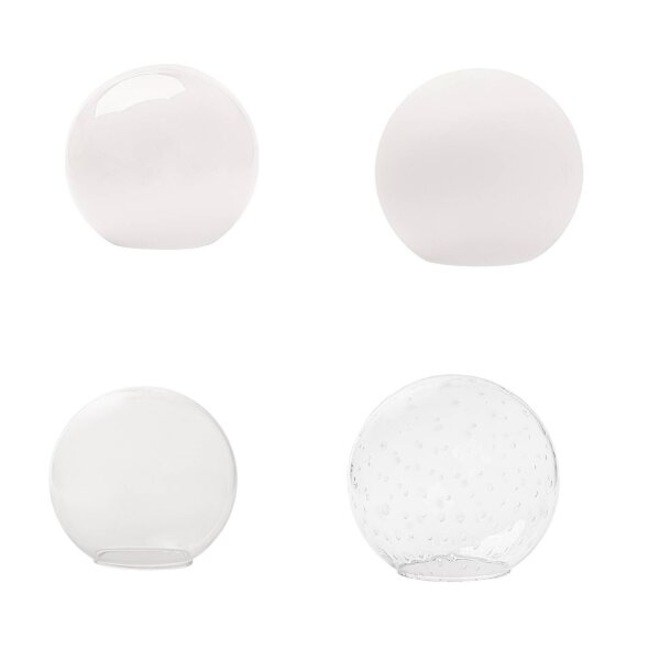Kugelglas Lampenglas Ø 200mm weiß klar Leuchtenglas Lampenschirm Blasenglas